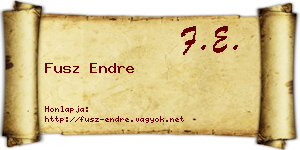 Fusz Endre névjegykártya
