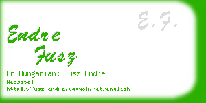 endre fusz business card